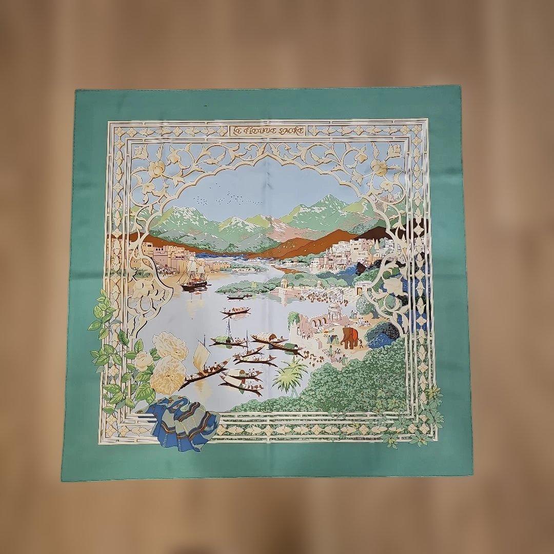 コ*ト様 エルメス シルク スカーフ 聖なる大河 カレ90 大判 ストール