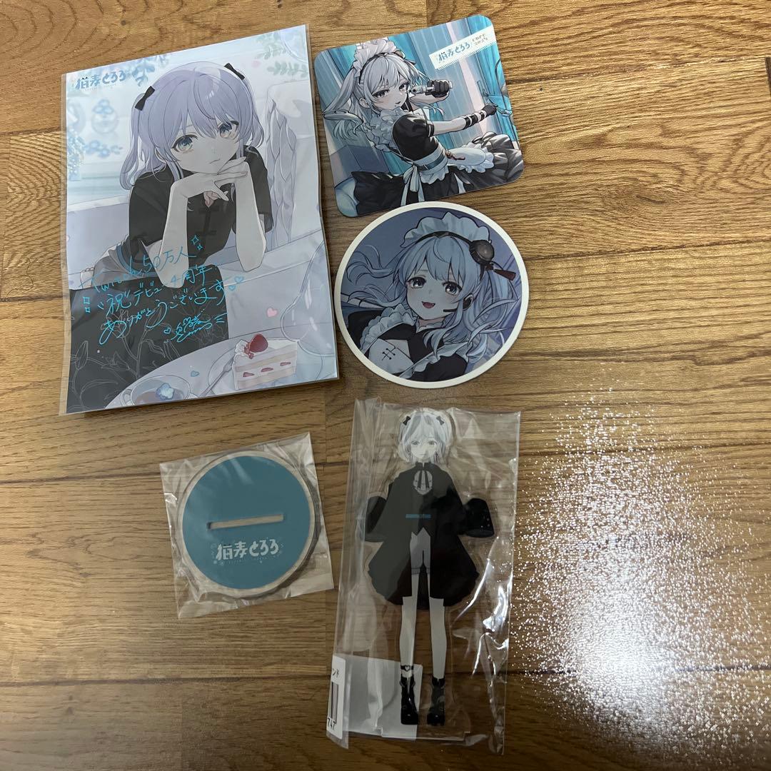 猫麦とろろ コラボカフェ グッズ デスクマット セット　アクリルスタンド