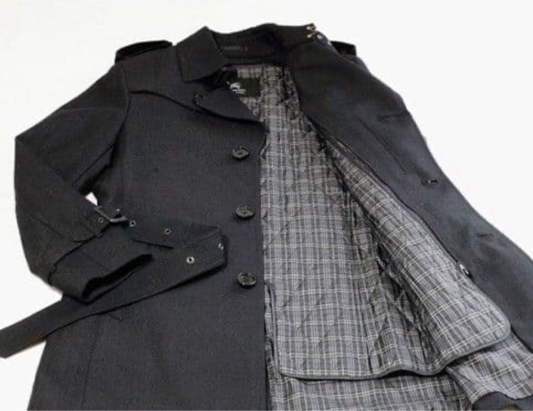 【美品】BURBERRY BLACKLABEL ウール混トレンチコート M
