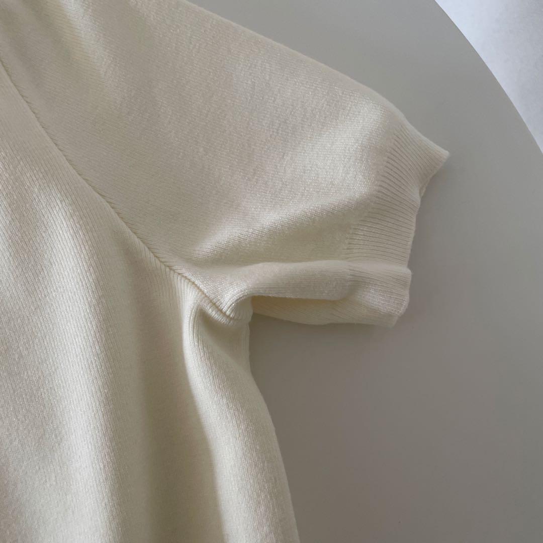 Rirandture パールカラーポロニット　オフ白　m