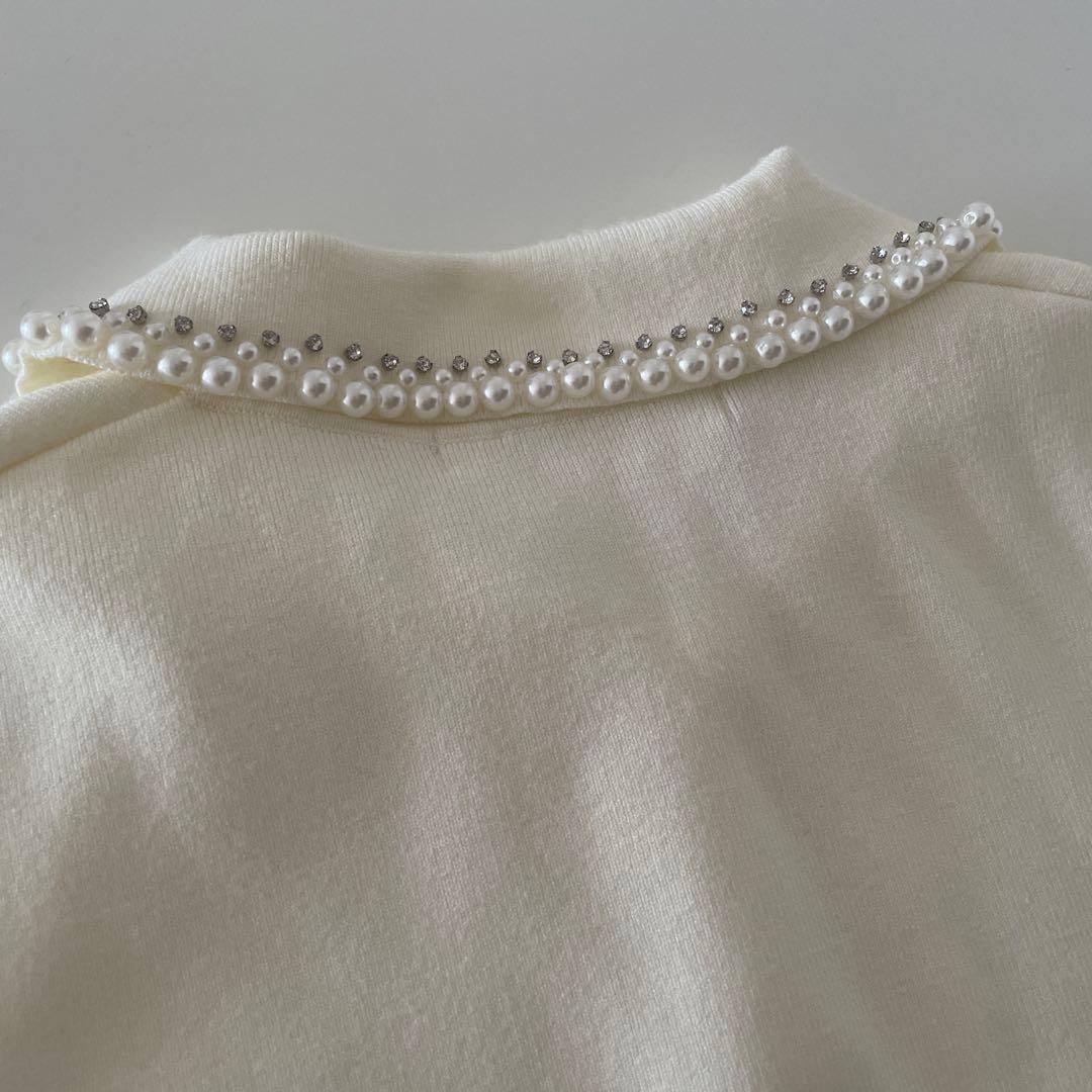 Rirandture パールカラーポロニット　オフ白　m