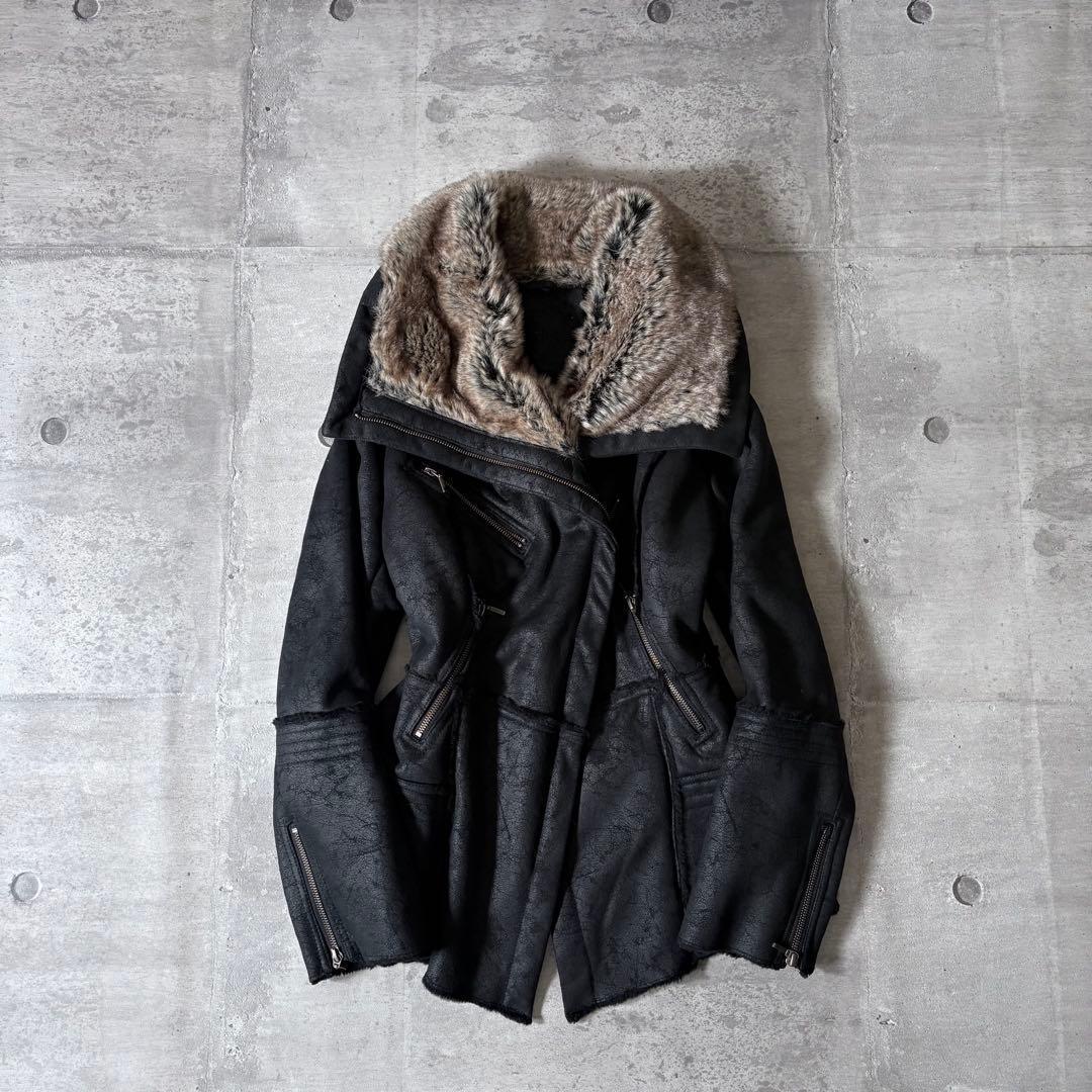 ジャケット・アウター 00s archive mouton far jacket riders y2k