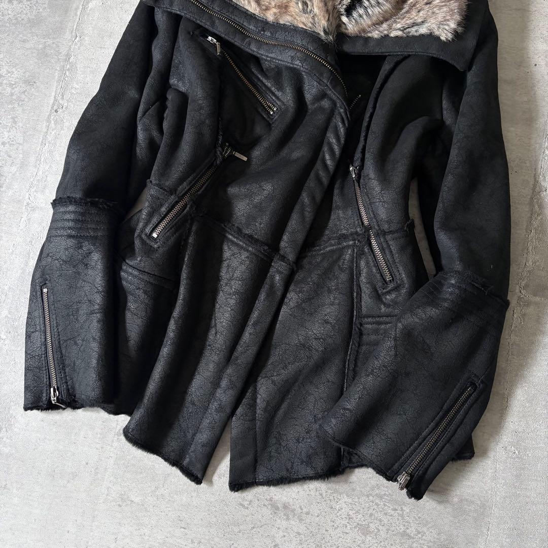 ジャケット・アウター 00s archive mouton far jacket riders y2k