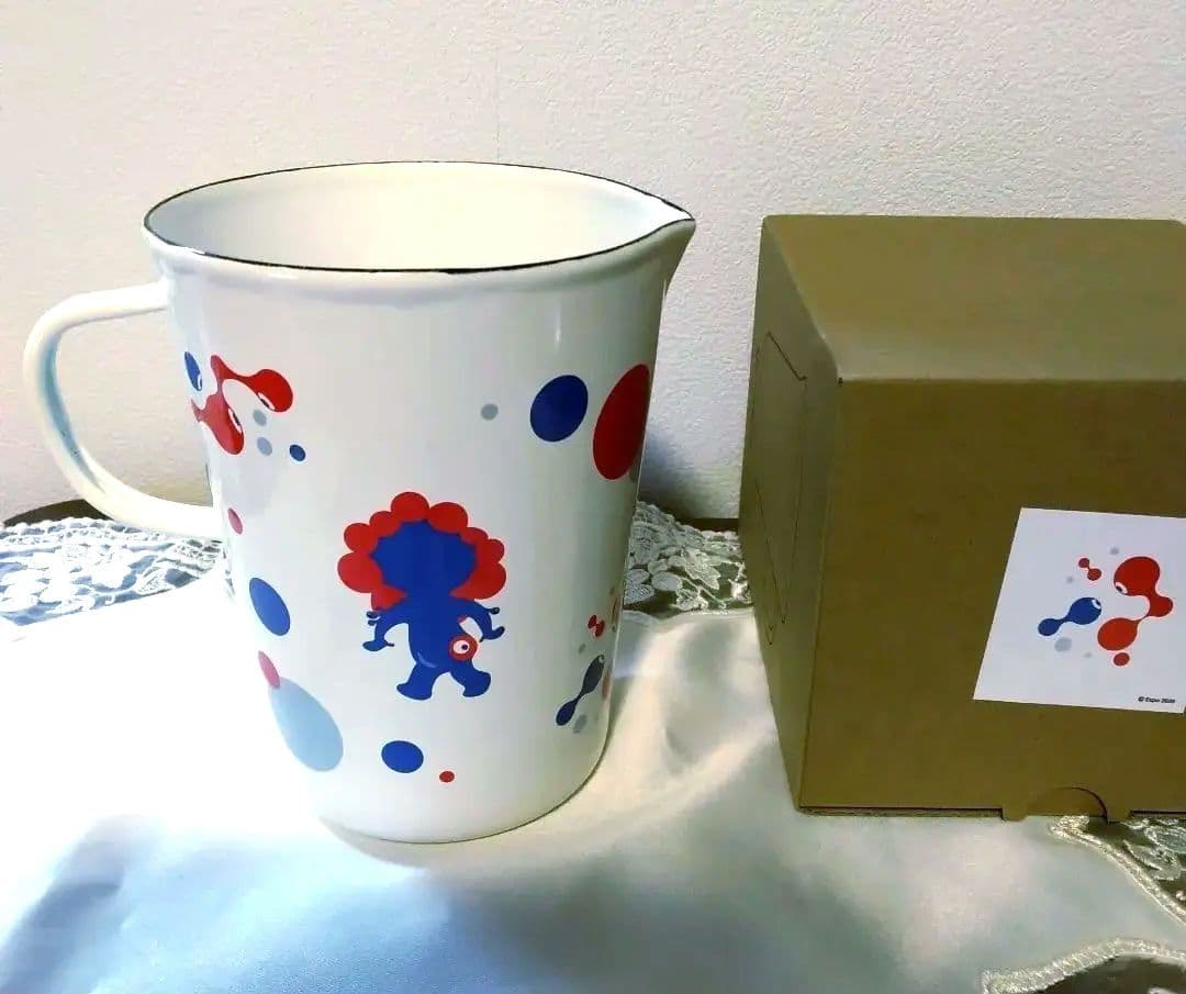 ◆関西万博　ミャクミャク　ホーローメジャーカップ　水玉　Lサイズ◆