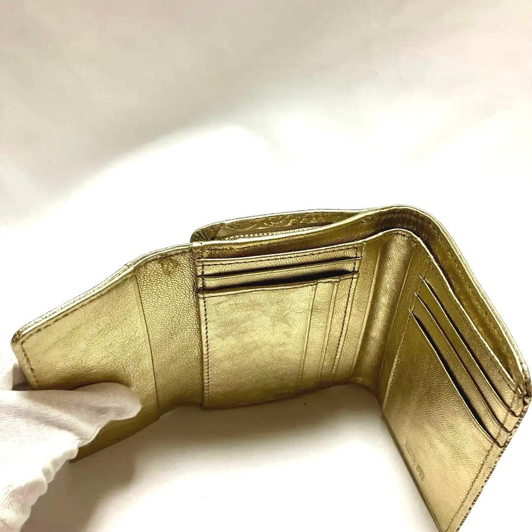 ANNA SUI 新品 未使用 アナスイ 三つ折り財布 ゴールド Ｌ字ファスナー