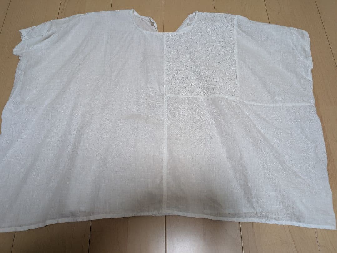 中川政七商店 亜麻の花七宝刺繍 プルオーバー 白