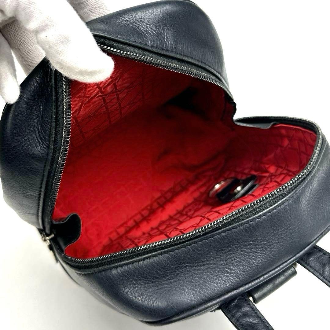 【美品】ディオール　リュック　CD　アイコン　シルバー金具　カナージュ　レザー