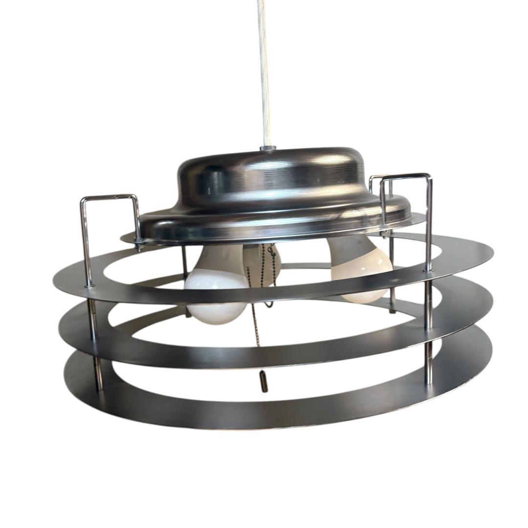 北欧 ミッドセンチュリー ビンテージ ペンダントライト シルバー 3灯