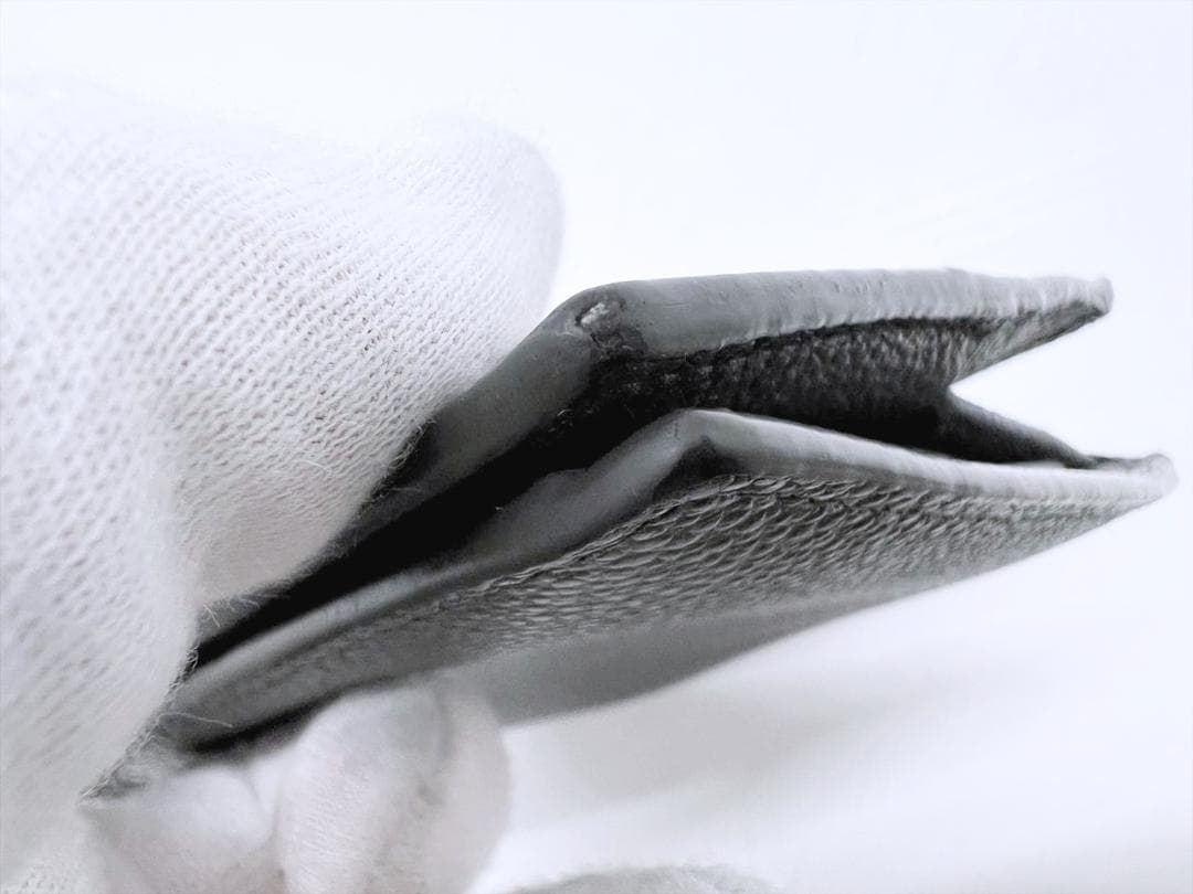 美品 プラダ ロゴ 二つ折り財布 グレー RFID 2MO738