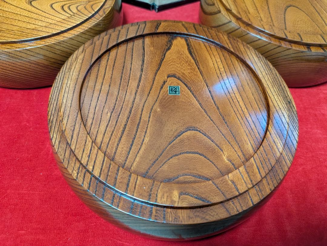 和食器　三段重　欅　ナチュラル　大きいサイズ