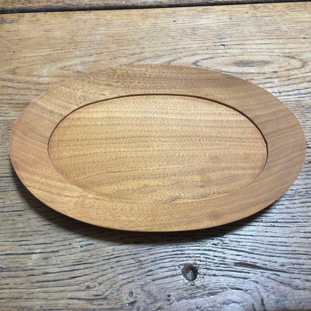 作家　高塚和則　木製楕円形皿 大きめ くるみ