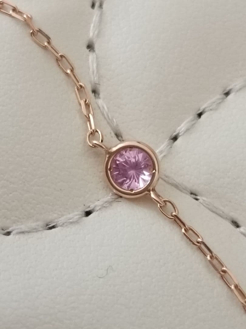 京セラ　ピンクサファイア K18　ブレスレット　(クレサンベール/9月誕生石)