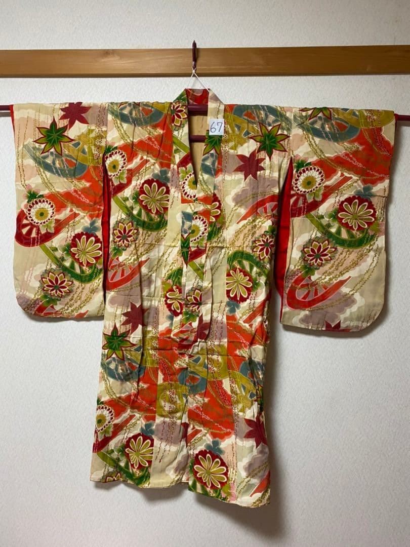 No.67正絹アンティーク子供着物七五三綺麗です。着丈105センチ裄丈61センチ