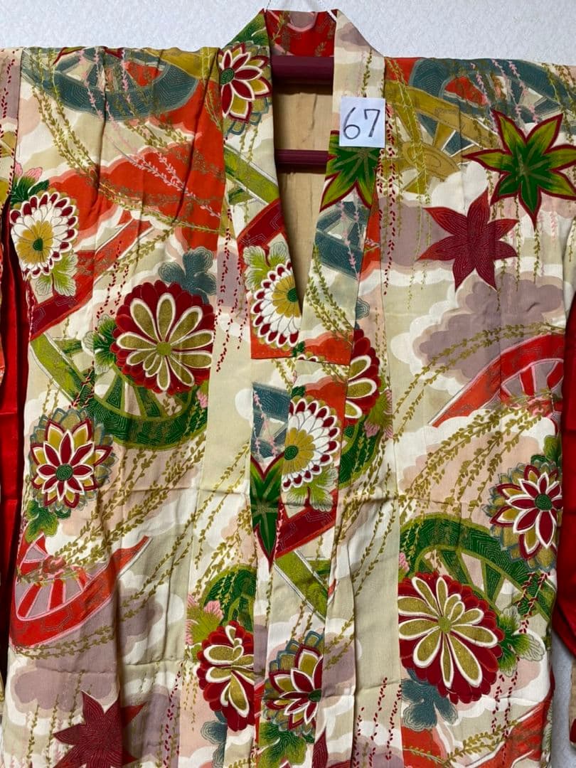 No.67正絹アンティーク子供着物七五三綺麗です。着丈105センチ裄丈61センチ