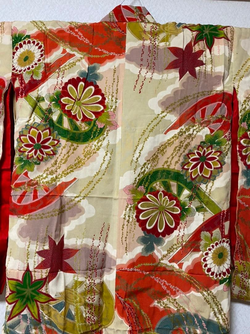 No.67正絹アンティーク子供着物七五三綺麗です。着丈105センチ裄丈61センチ