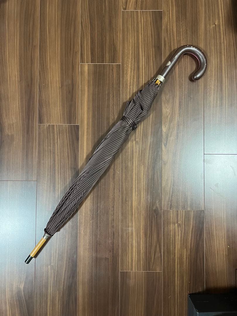 マリアフランチェスコ　長傘　手元ブラウン/ピンク