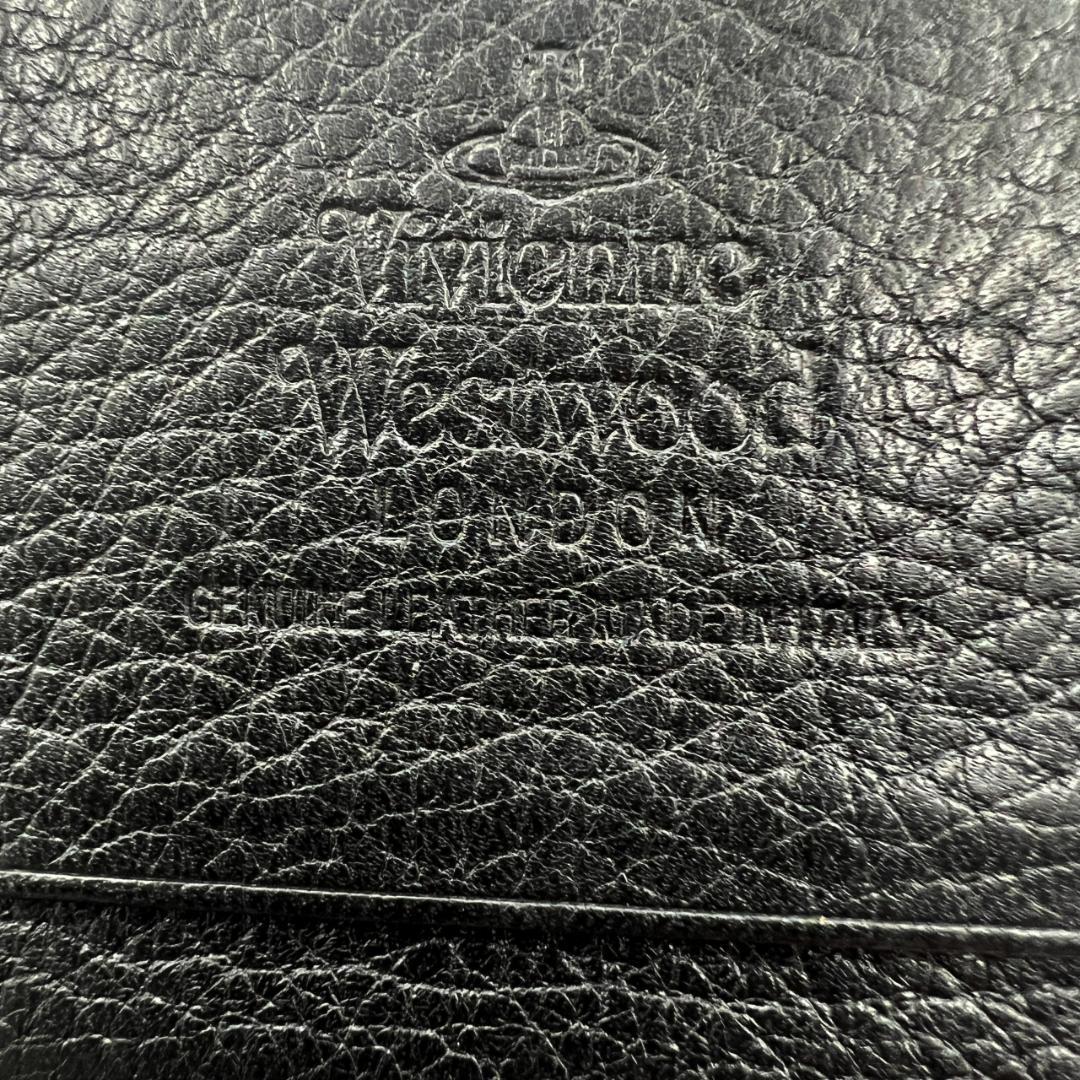 美品ヴィヴィアンウエストウッド★メンズフラップロングウォレット 長財布 本革 黒