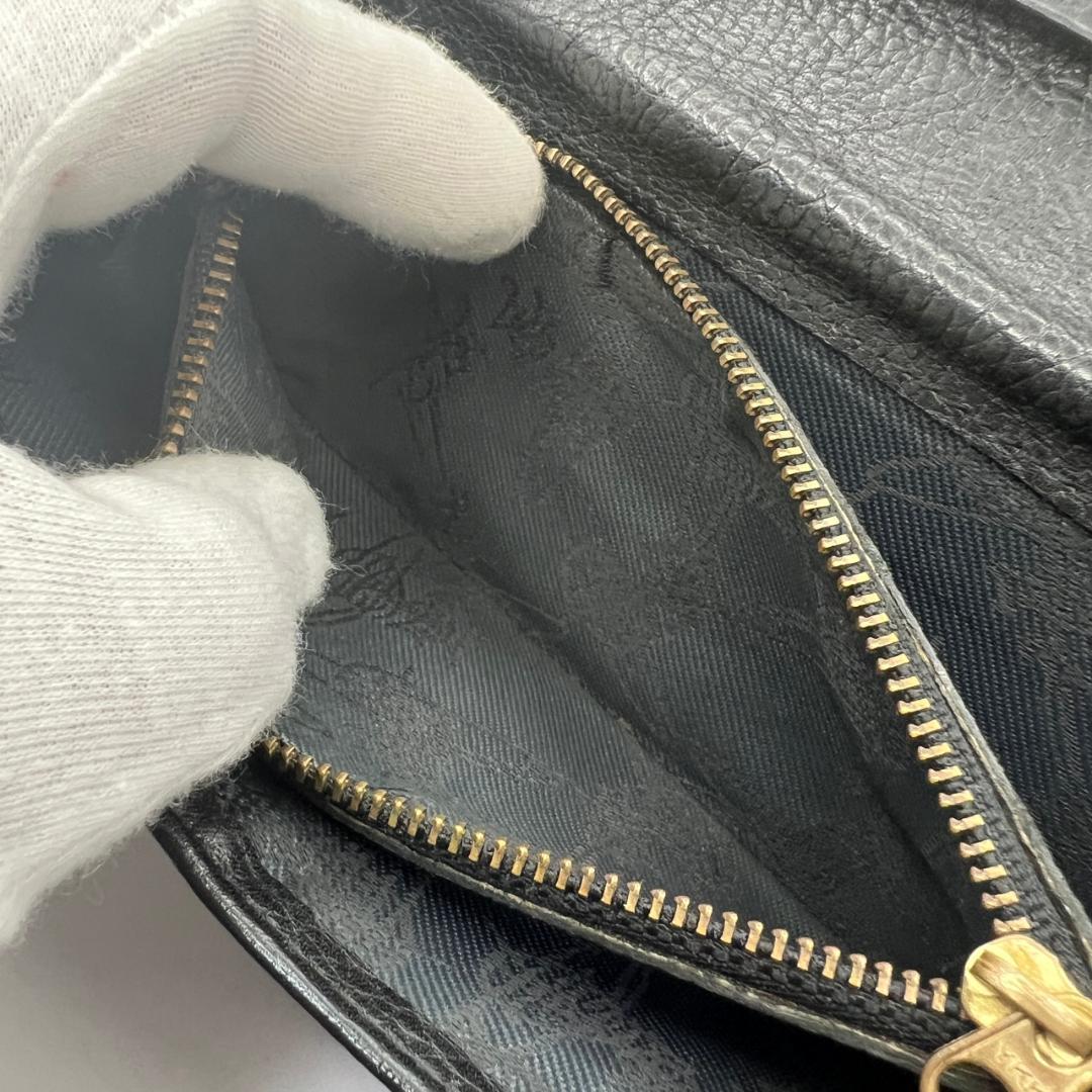 美品ヴィヴィアンウエストウッド★メンズフラップロングウォレット 長財布 本革 黒