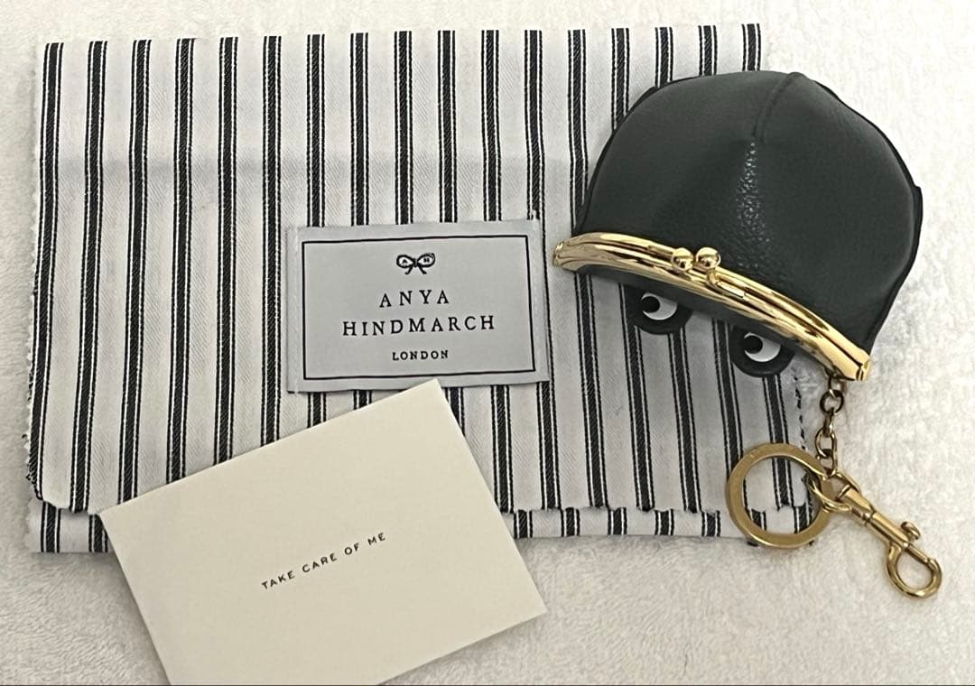 美品✴︎アニヤハインドマーチ　フロッグ　フレームポーチ　がま口　小物入れ　チャーム