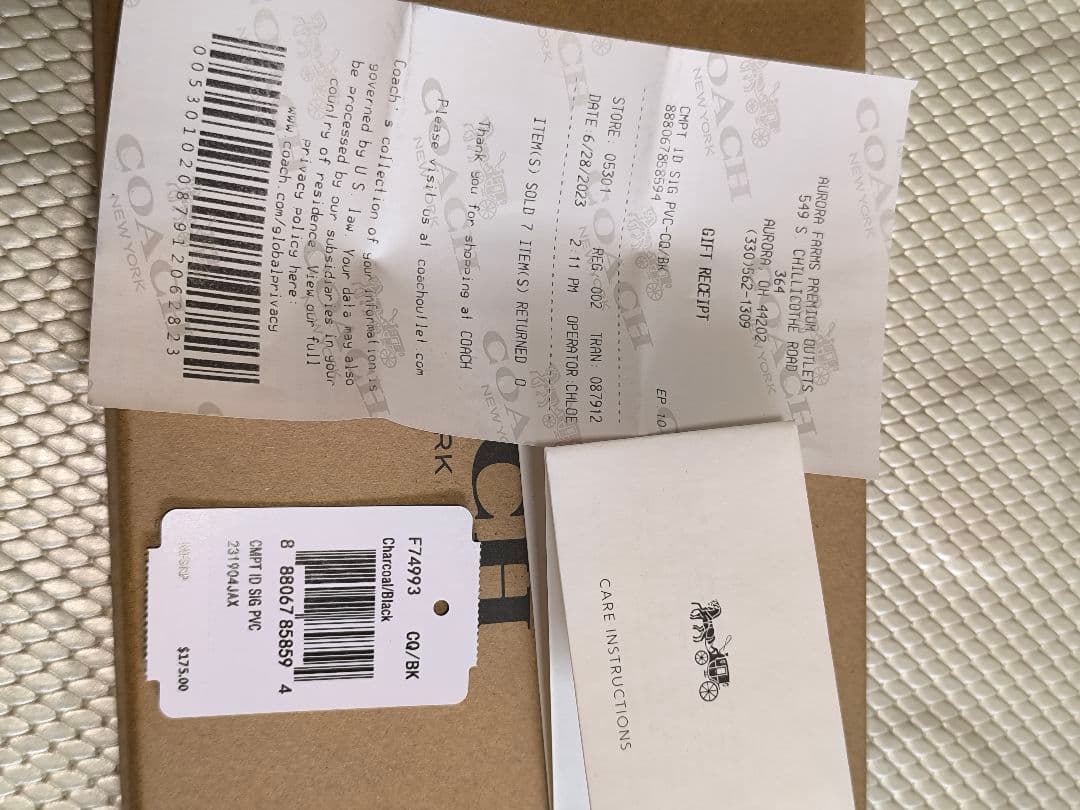 COACH ブラックレザー 二つ折り財布 セット