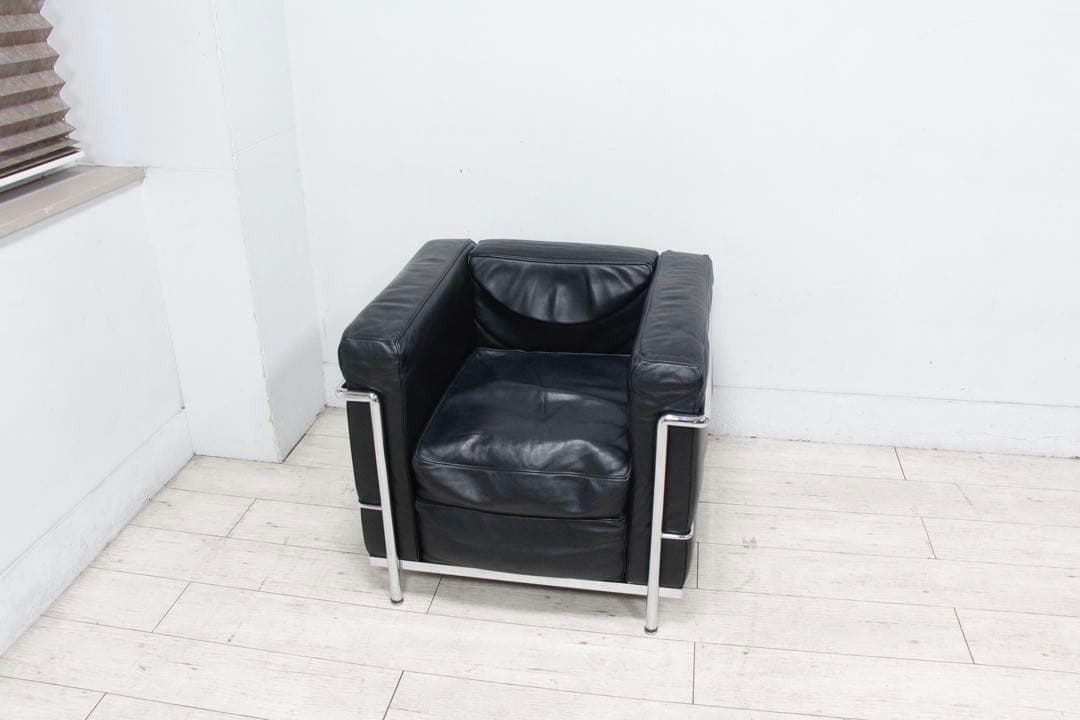 【極美品】 LC2 リプロダクト IDC大塚家具 黒本革 ル・コルビュジエ