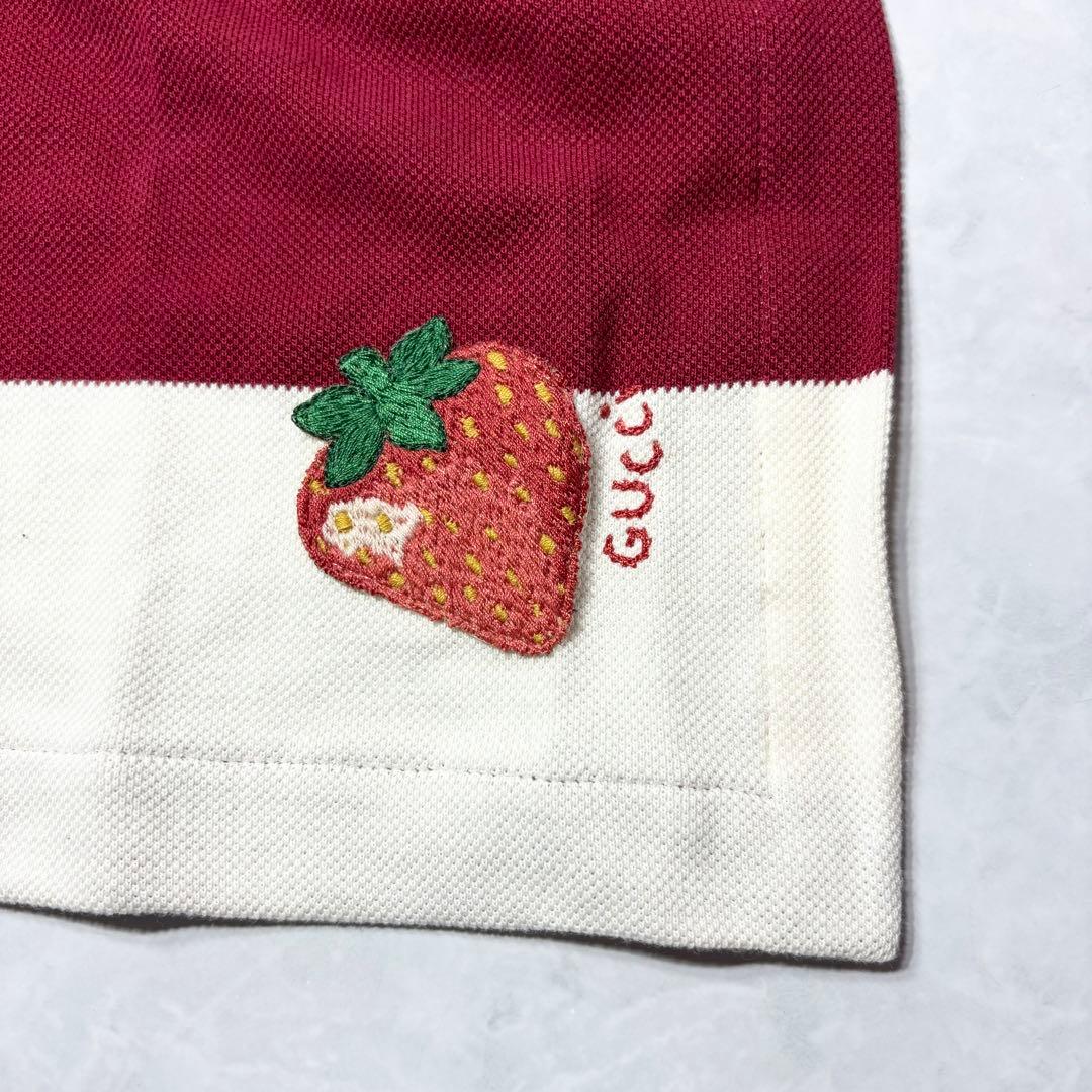 新品 グッチ ストロベリー ビッグストライプ ドッグ Tシャツ ドッグウェア L