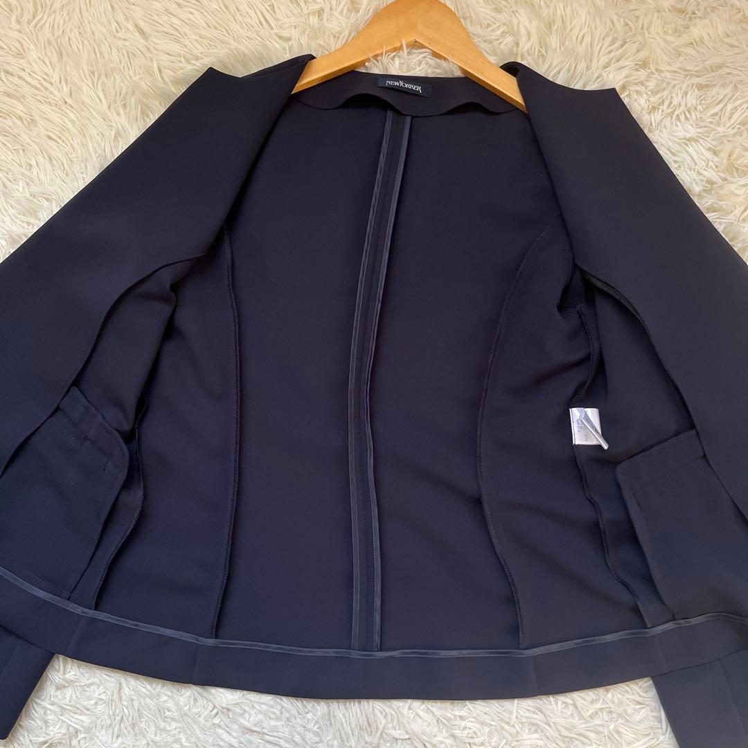 ●NEW YORKER スーツ　セットアップ ノーカラー　パンツ　洗える　上下