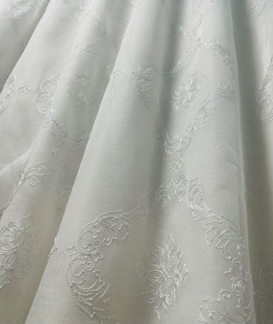 Francfranc ラメ×マニフィレース 二重縫製カーテン アイボリー最終値下