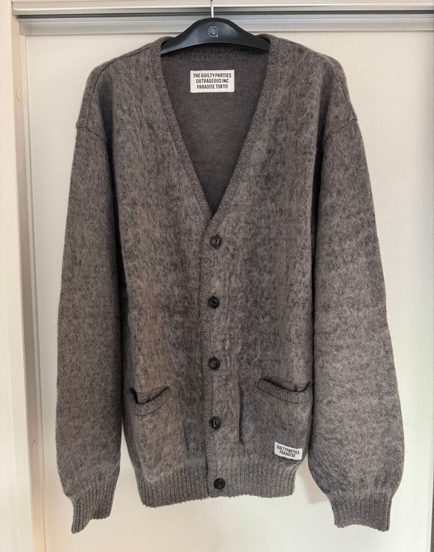ワコマリア カーディガン モヘア L wacko maria チャコール