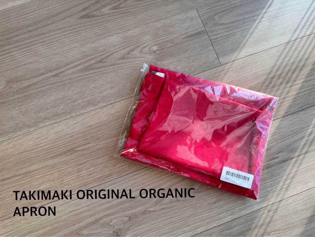 TAKIMAKIたきまき　オリジナルオーガニックエプロン　赤
