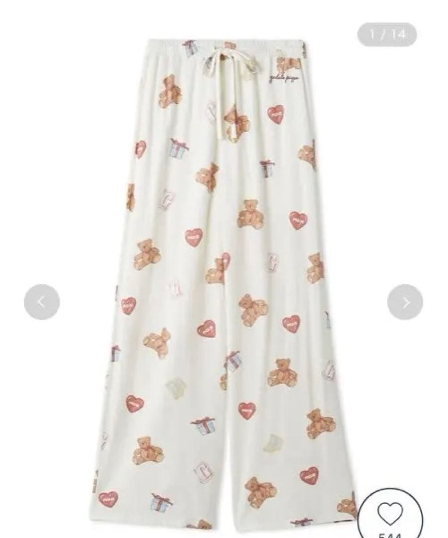 gelatopique ベアさがらカーディガン フェイバリット総柄ロングパンツ