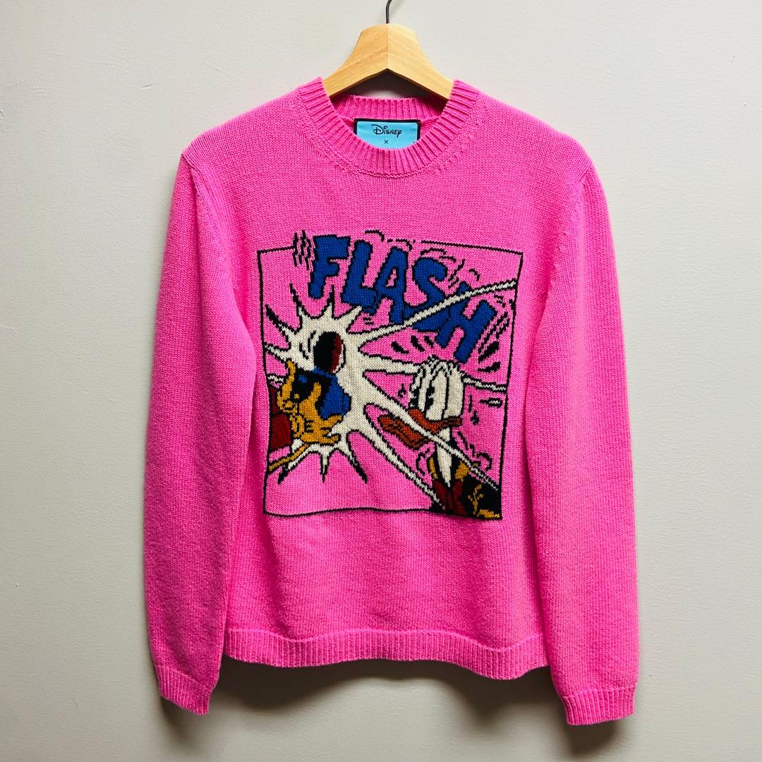神*子様 グッチ × ディズニー ドナルドダック ニット セーター ピンク 長袖
