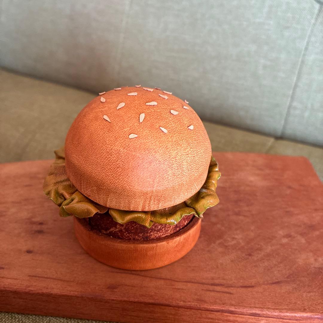 革パティシエ 【高級mini革バーガー】小物入れ 革工房Broonie