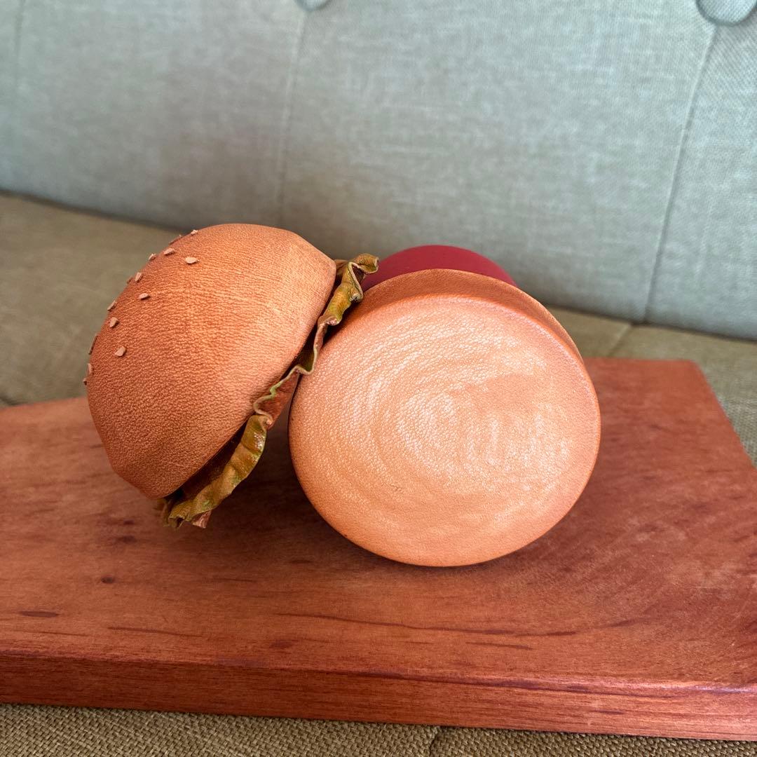革パティシエ 【高級mini革バーガー】小物入れ 革工房Broonie