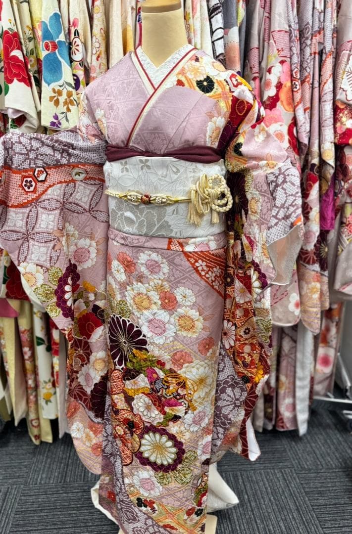 かっちん様 草履バッグ、重ね衿なし【845】【155cm~165cmの方用】