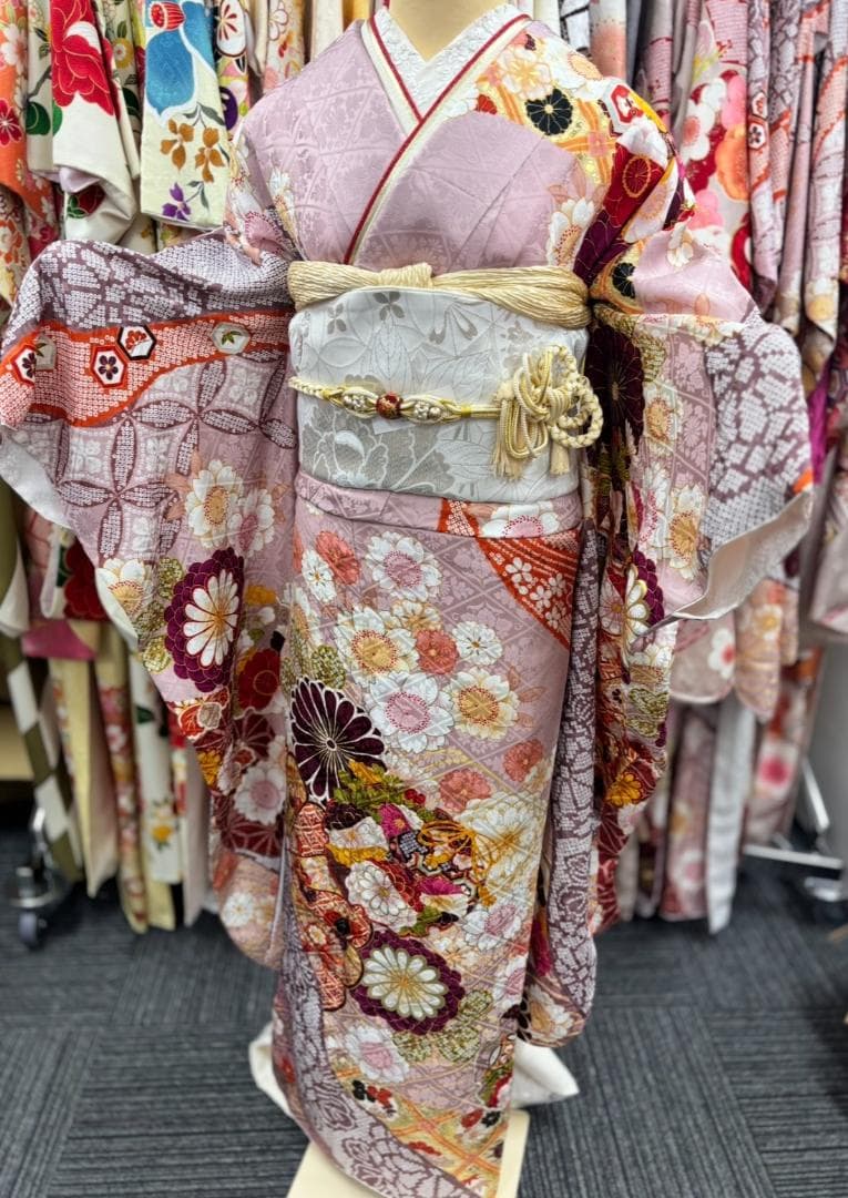 かっちん様 草履バッグ、重ね衿なし【845】【155cm~165cmの方用】