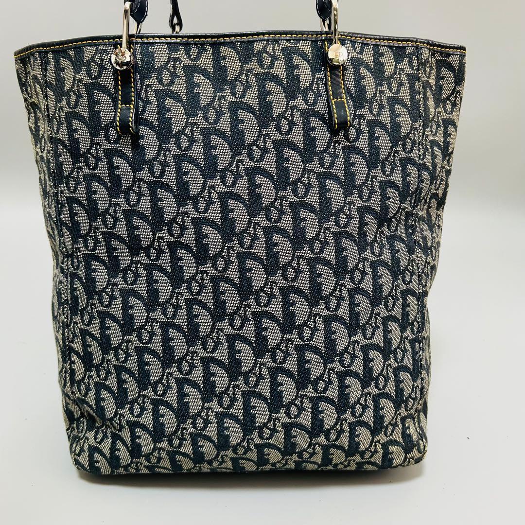 クリスチャンディオール トロッター トートバッグ ハンドバッグ ネイビー