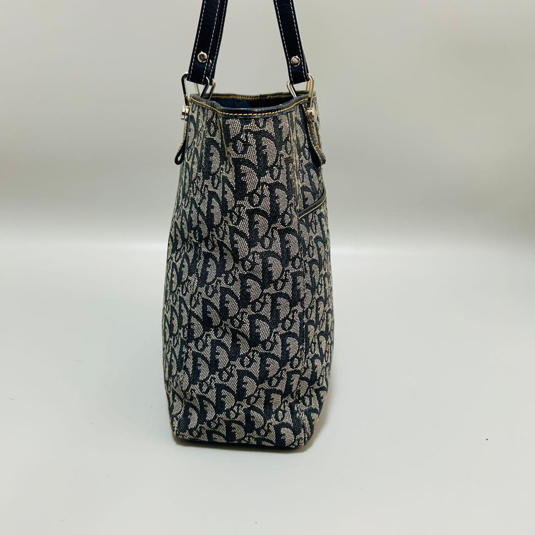 クリスチャンディオール トロッター トートバッグ ハンドバッグ ネイビー