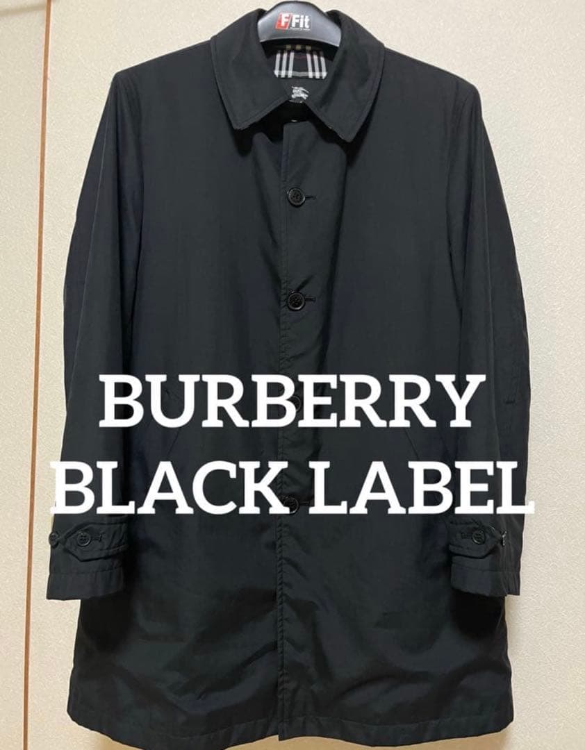 【美品】BURBERRY BLACK LABEL ステンカラーコート ブラック