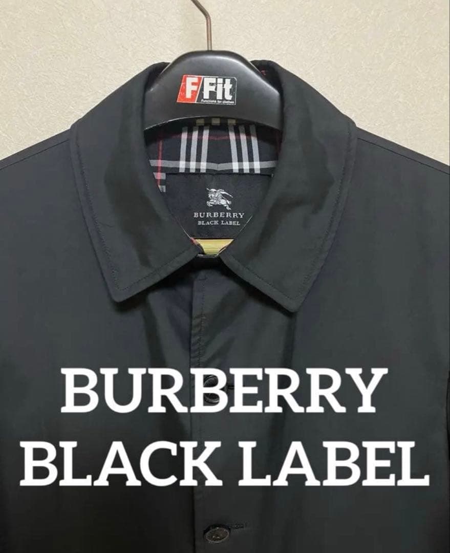 【美品】BURBERRY BLACK LABEL ステンカラーコート ブラック