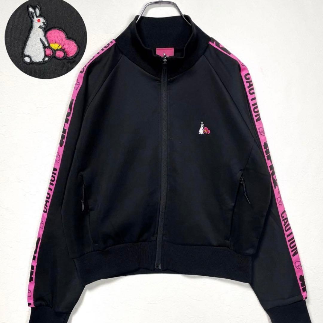 FR2 梅限定 ジップアップ ジャケット 刺繍ロゴ サイドテープ ブラック