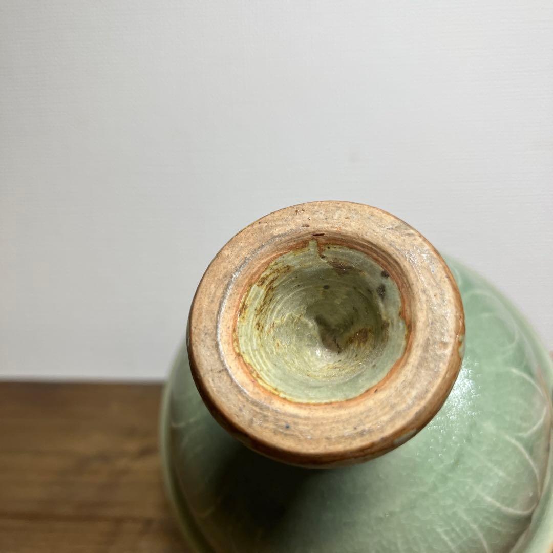 明時代　龍泉窯　青磁高足馬上杯　明