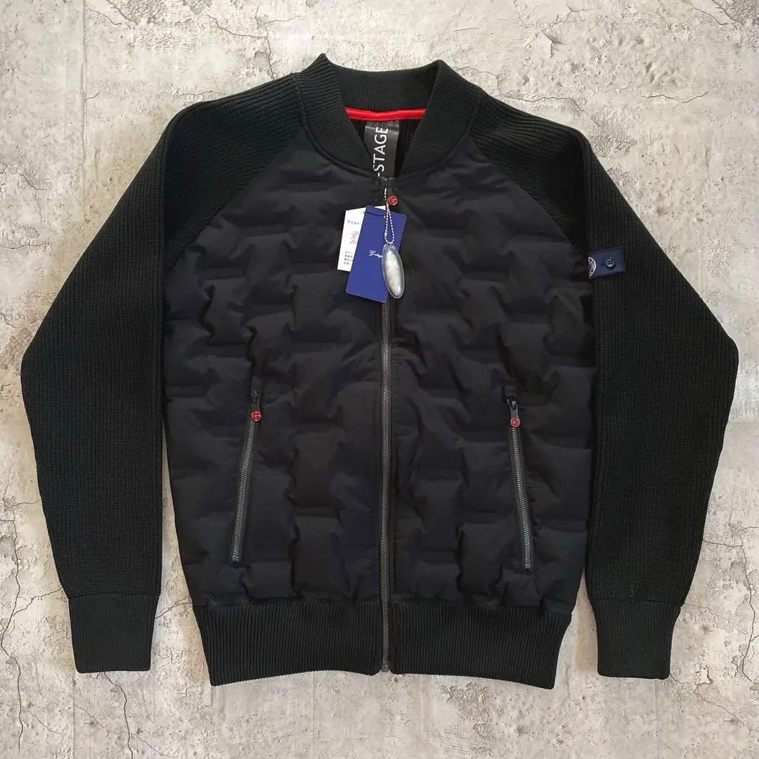 新品未使用ジーステージ ダウンジャケット ニット切替 メンズ 黒系G-STAGE