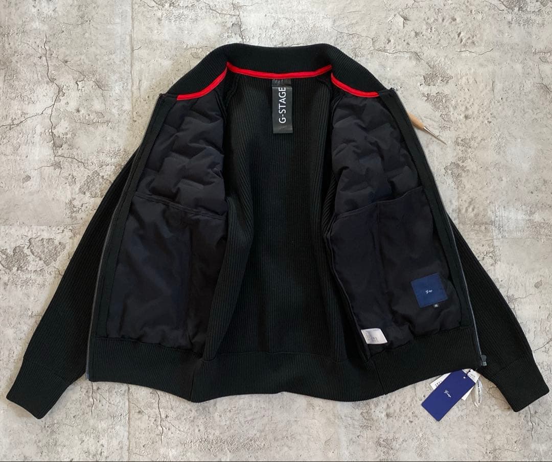 新品未使用ジーステージ ダウンジャケット ニット切替 メンズ 黒系G-STAGE