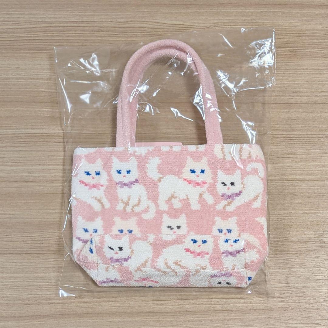 未開封 モフモフネコチャン バッグ ペールピンク