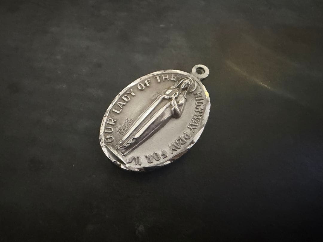 希少　ヴィンテージ　シルバー　925 アンティーク　ロザリオ　メダイ　アメリカ