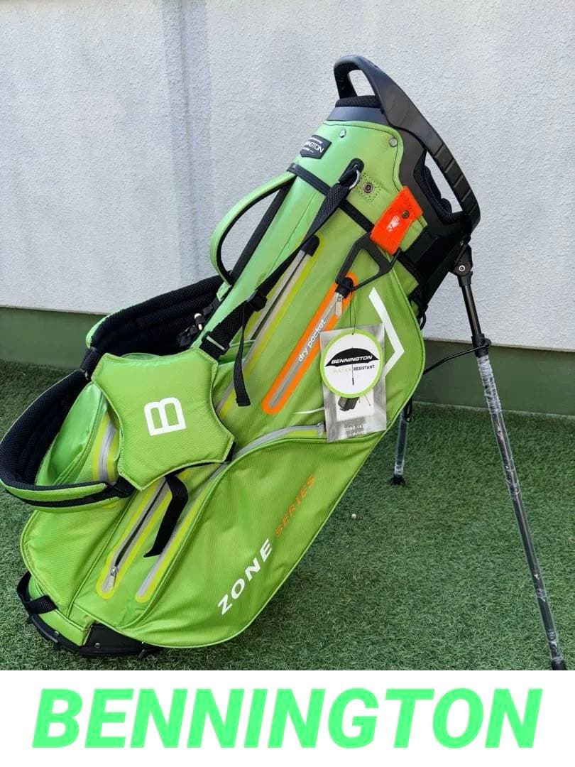 ベニントン　スタンドキャディバッグ　新品　ゴルフバッグ　ライム　グリーン