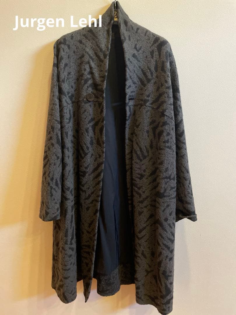 Jurgen Lehl ヨーガンレール　グレー系模様 ロングコート
