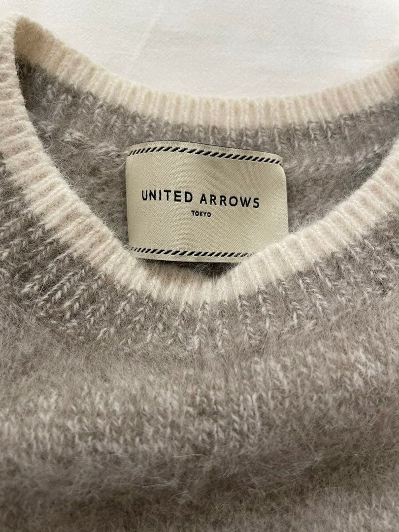 ユナイテッドアローズ　フォックス カシミヤ クルーネックニット ベージュ
