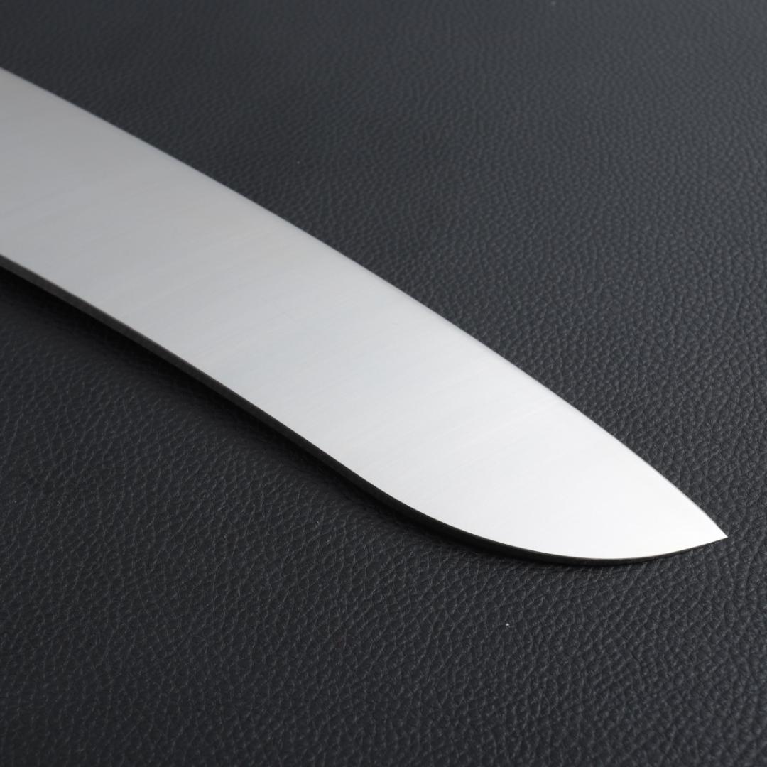 8937 三徳包丁 7寸 刺身包丁 両刃 万能包丁 人工象牙黒三本巻八角柄